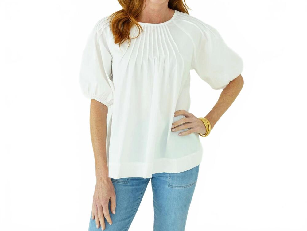 NEW CARYN LAWN libby top in white